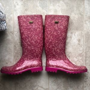 Dolce & Gabbana Pink Lace Rain Boots size 37-7US